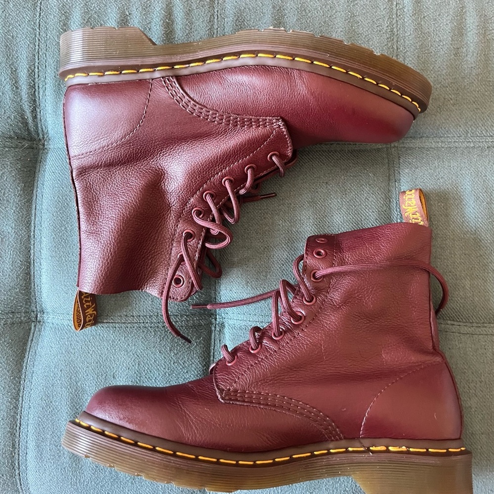 Dr. Martens Women's Red Soft Leather 1460 Boots Size 10